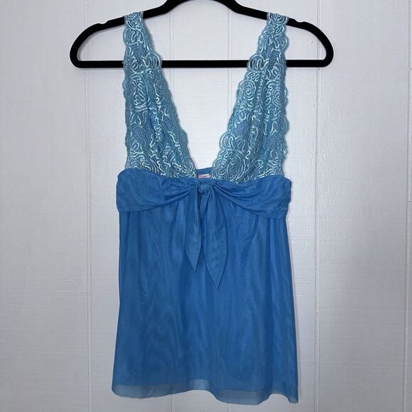 Victoria’s Secret Women’s Blue Lace Teddy Lingerie Size Medium - Picture 1 of 5